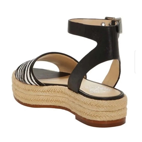 Vince Camuto Kathalia Espadrille Platform  Sandal Calf Hair Zebra Print Size 8 - Picture 4 of 15